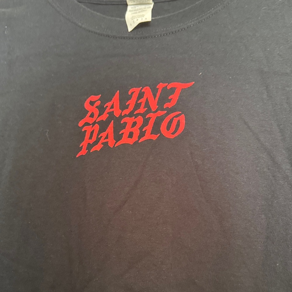 Kanye West Gildan Black Long Sleeve Tee with Red Graphic